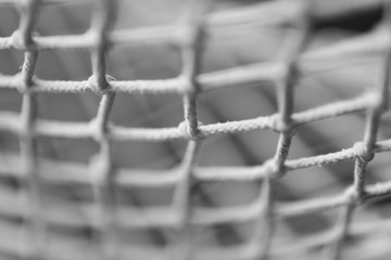 network of the hammock in focus - black and white
