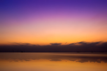 Fototapeta na wymiar sunset sky at the lake, Thailand.
