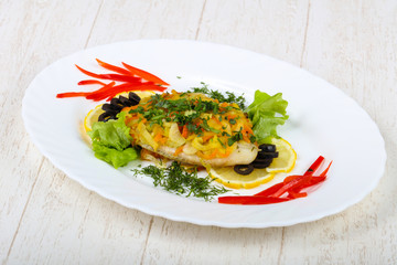 Baked tilapia with vegetables