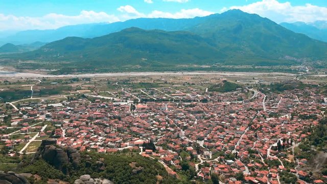 Greece View of the Village Near the Meteora