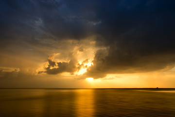 Beautiful sunset in the sea