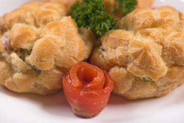 Delicious fresh profiteroles