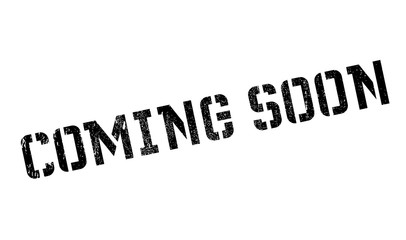 Coming Soon rubber stamp. Grunge design with dust scratches. Effects can be easily removed for a clean, crisp look. Color is easily changed.