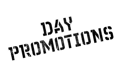 Day Promotions rubber stamp. Grunge design with dust scratches. Effects can be easily removed for a clean, crisp look. Color is easily changed.