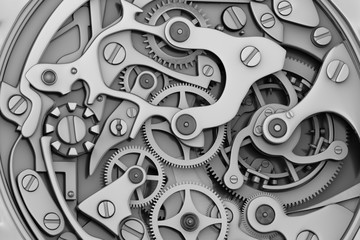 Watch machinery with gears