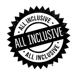 All Inclusive rubber stamp. Grunge design with dust scratches. Effects can be easily removed for a clean, crisp look. Color is easily changed.