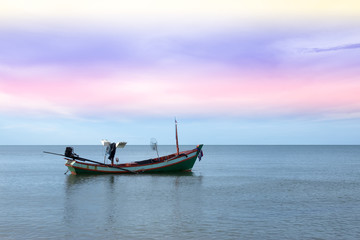 Naklejka na ściany i meble Fishing boats on the beach