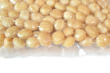 Macadamia nuts in a vacuum seal plastic bag