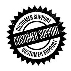 Customer Support rubber stamp. Grunge design with dust scratches. Effects can be easily removed for a clean, crisp look. Color is easily changed.