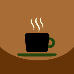  flat vector icon design collection cup of hot coffee