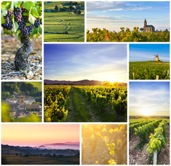 Beaujolais rectangular travel photo collage
