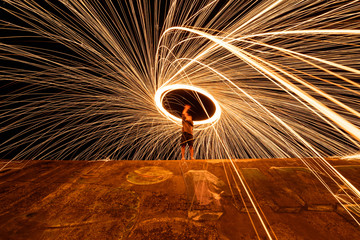 Obraz premium Swirl lights by steel wool / jerk the steel wool light