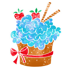 Watercolor cupcake