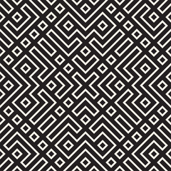Geometric Ethnic Background with Symmetric Lines Lattice. Vector Abstract Seamless Pattern.
