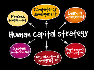 Human capital strategy mind map, business concept