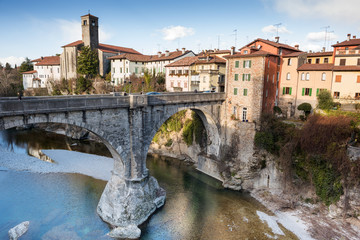 View of Cividale del Friuli and devil's bridge 