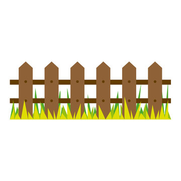 picture wooden fence and grass design vector illustration
