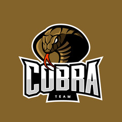 Furious cobra sport vector logo concept isolated on khaki background. Military professional team emblem design.
Premium quality wild snake t-shirt tee print illustration.