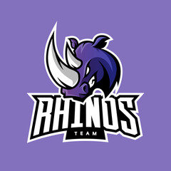 Furious rhino sport vector logo concept isolated on purple background. Professional team badge design.
Premium quality wild animal t-shirt tee print illustration.