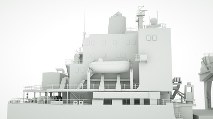 Elements of the cargo ship, 3 d render