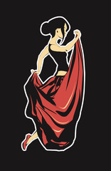 Fototapeta na wymiar The girl dancing flamenco