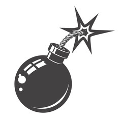 bomb icon isolated on white background. Design elements for logo, label, emblem, sign. Vector illustration.