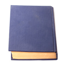 book bound in blue isolated on white background