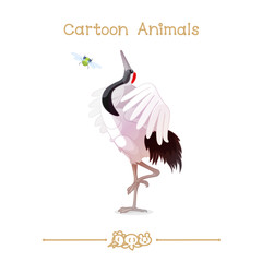 Toons series cartoon animals: Oriental dancing japanese crane & bug
