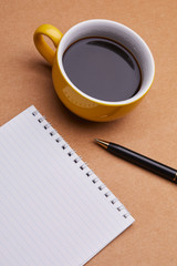 cup of coffee on the office table