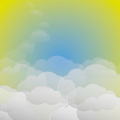 Vector gentle background with clouds