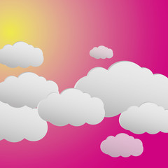 Vector gentle background with clouds