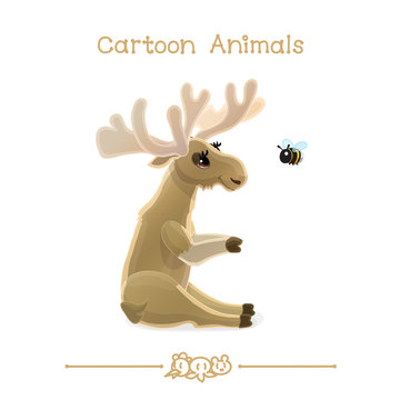 Toons series cartoon animals: moose & bumblebee