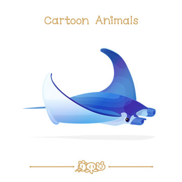 Toons series cartoon animals: manta ray
