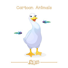 Toons series cartoon animals: duck & dragonfly

