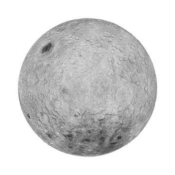 full far side of the moon  isolated on white background (3d illustration)