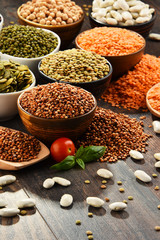Composition with variety of vegetarian food ingredients