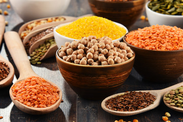 Composition with variety of vegetarian food ingredients