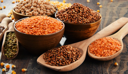 Composition with variety of vegetarian food ingredients