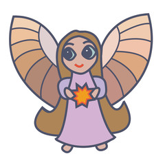 Vector illustration of colorful angel with star
