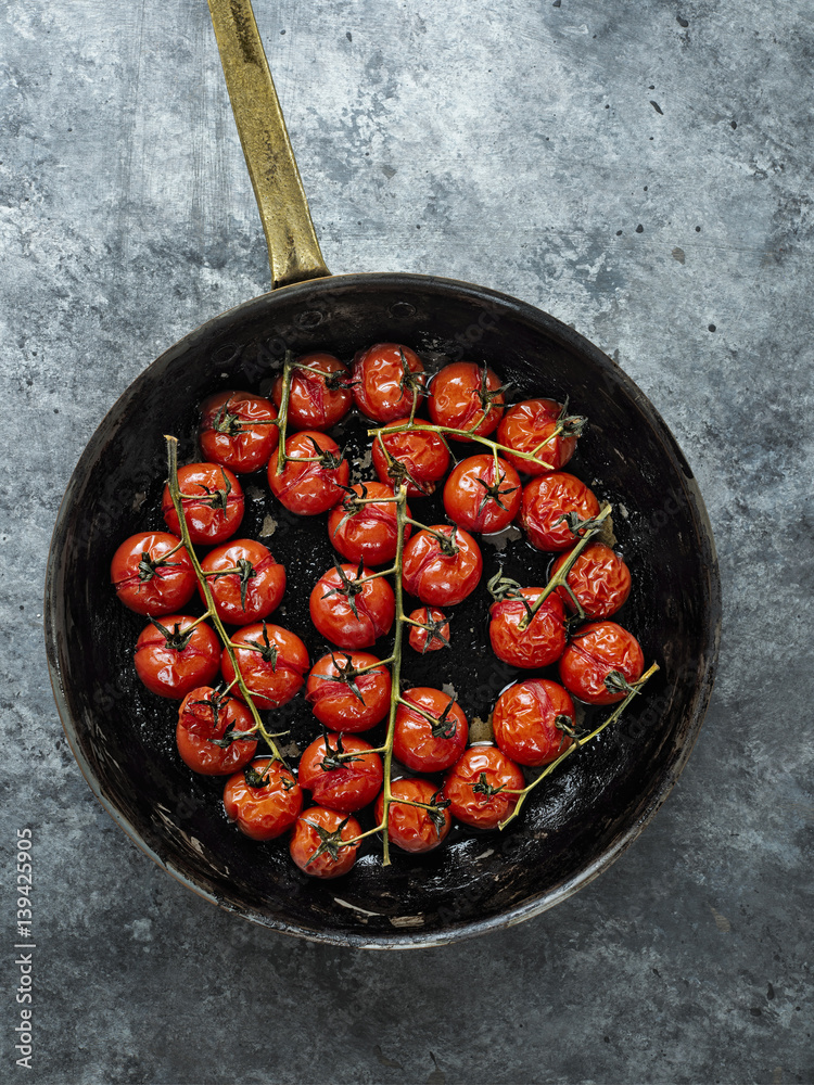 Poster rustic roasted red summer cherry tomato