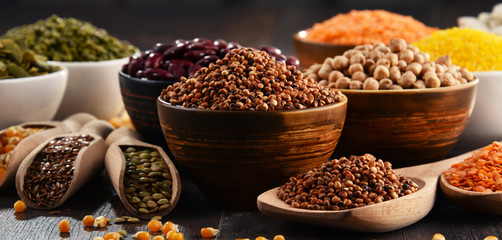Composition with variety of vegetarian food ingredients