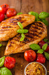 Chicken chilli steak with roasted vegetable