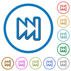 Media fast forward icons with shadows and outlines
