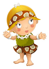 cartoon ancient girl character isolated illustration for children