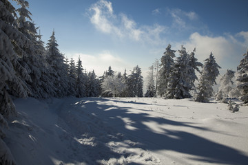 Mountains landscape covered with snow