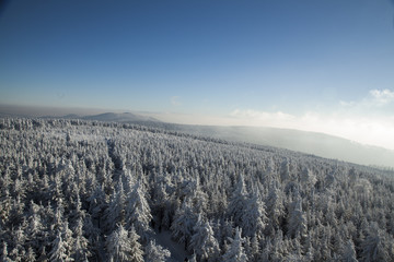 Mountains landscape covered with snow