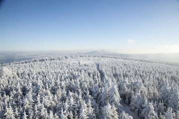 Fototapeta na wymiar Mountains landscape covered with snow