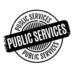 Public Services rubber stamp. Grunge design with dust scratches. Effects can be easily removed for a clean, crisp look. Color is easily changed.