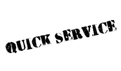 Quick Service rubber stamp. Grunge design with dust scratches. Effects can be easily removed for a clean, crisp look. Color is easily changed.