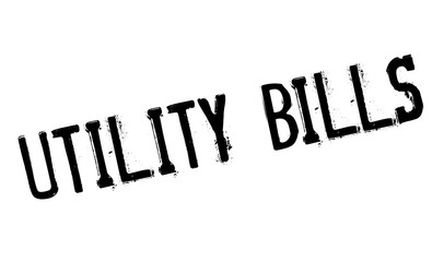 Utility Bills rubber stamp. Grunge design with dust scratches. Effects can be easily removed for a clean, crisp look. Color is easily changed.